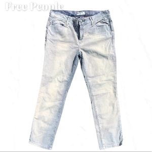 Free People Light Acid Washed Corduroy Jeans 30
